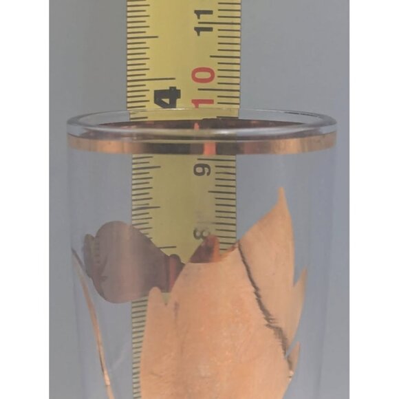 Vintage MCM Rose Etched Glass Decanter w/ 6 glasses - all with Gold Trim - Picture 10 of 10